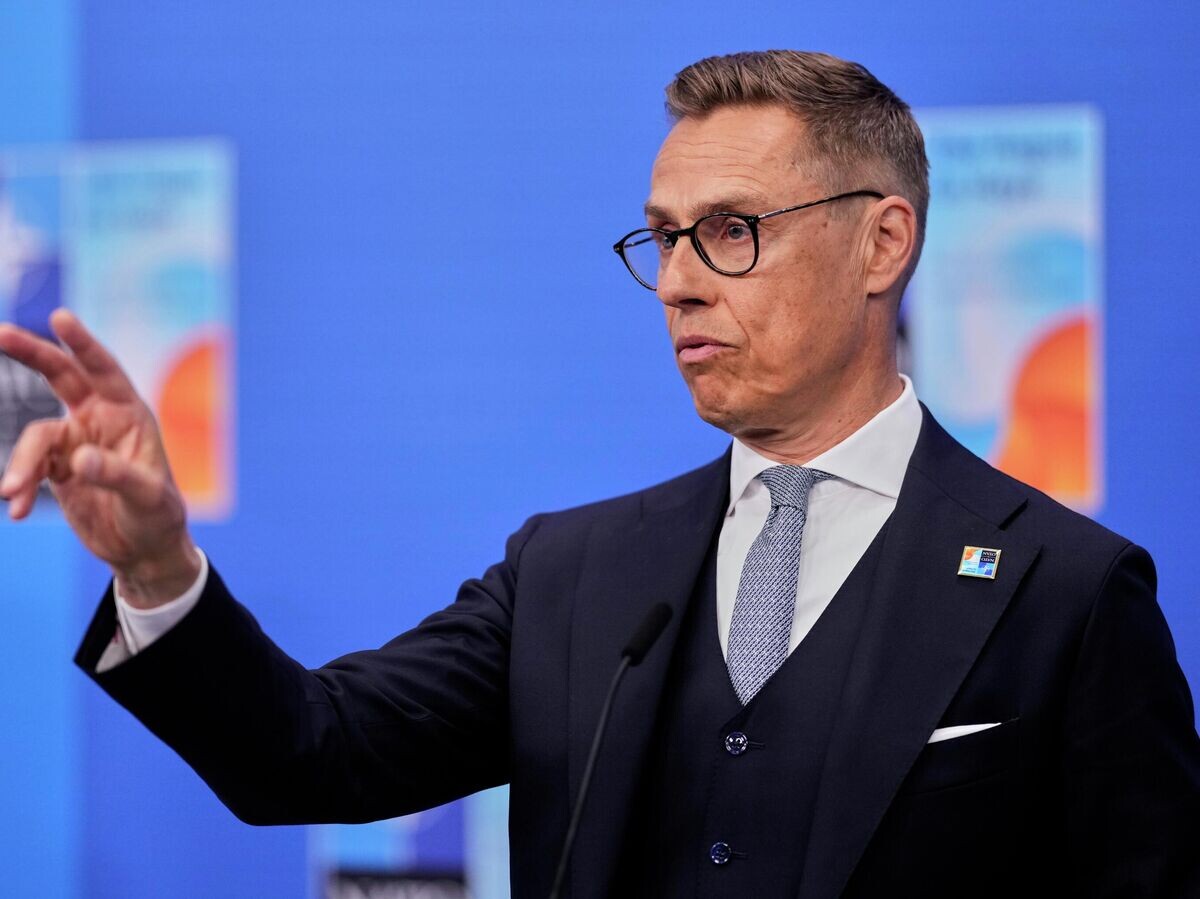    Президент Финляндии Александр Стубб на саммите НАТО© AP Photo / Matthias Schrader
