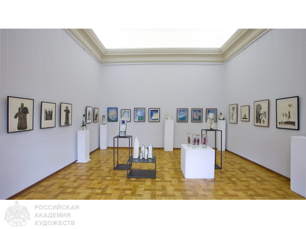 Экспозиция выставки  «Узы творчества» Любови Савельевой, Фидаиля Ибрагимова (1938-2020) и Надежды Уваровой в залах Российской академии художеств (Москва, Пречистенка, 21). Фоторепортаж: Виктор Берёзкин, пресс-служба РАХ.