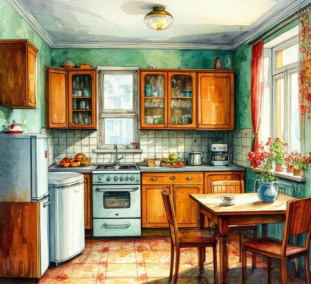 фото: кухня советских времен, нейросеть