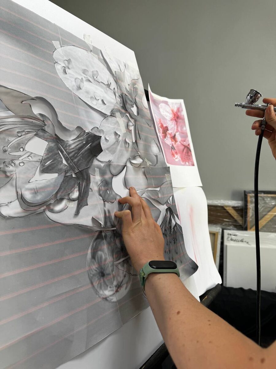 Трафарет с цветами