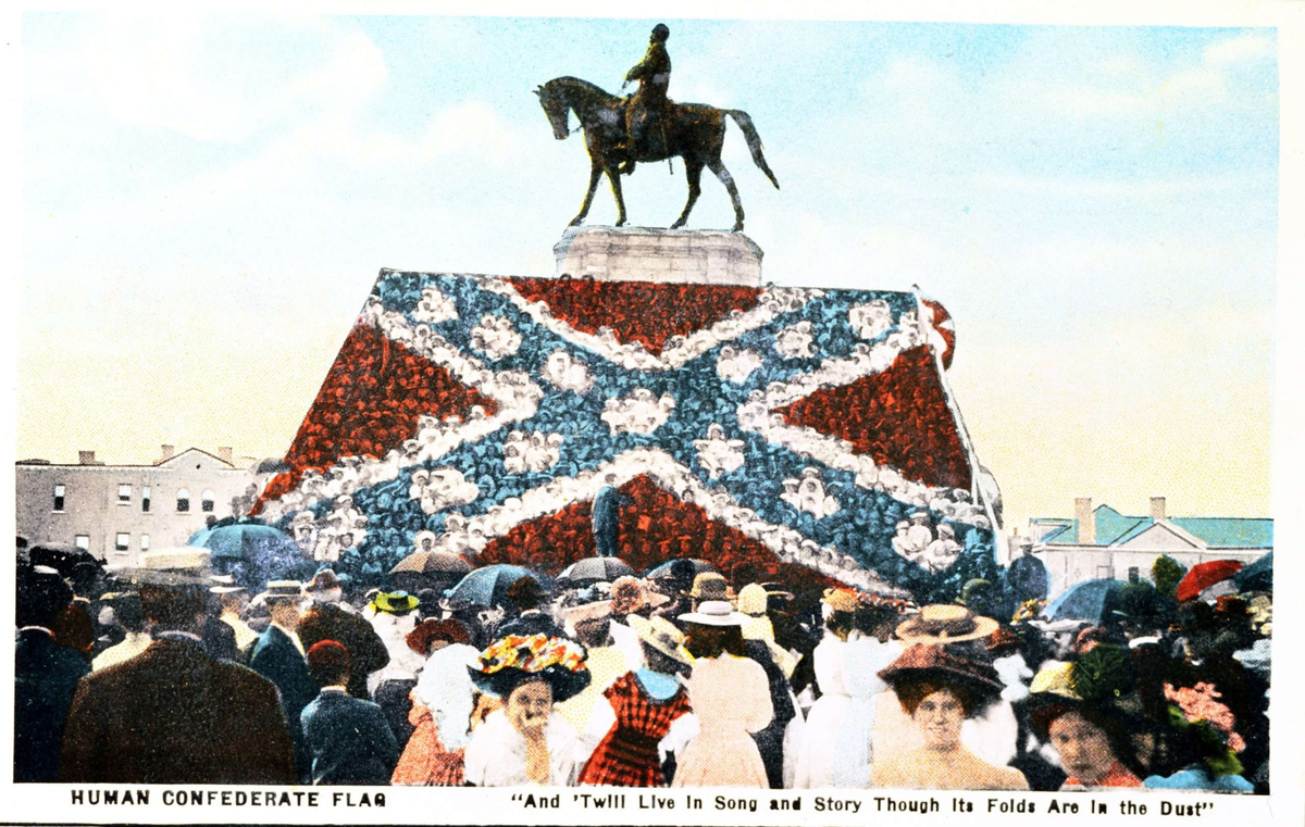 "Живой" флаг Конфедерации, открытка, ок. 1907 г. 