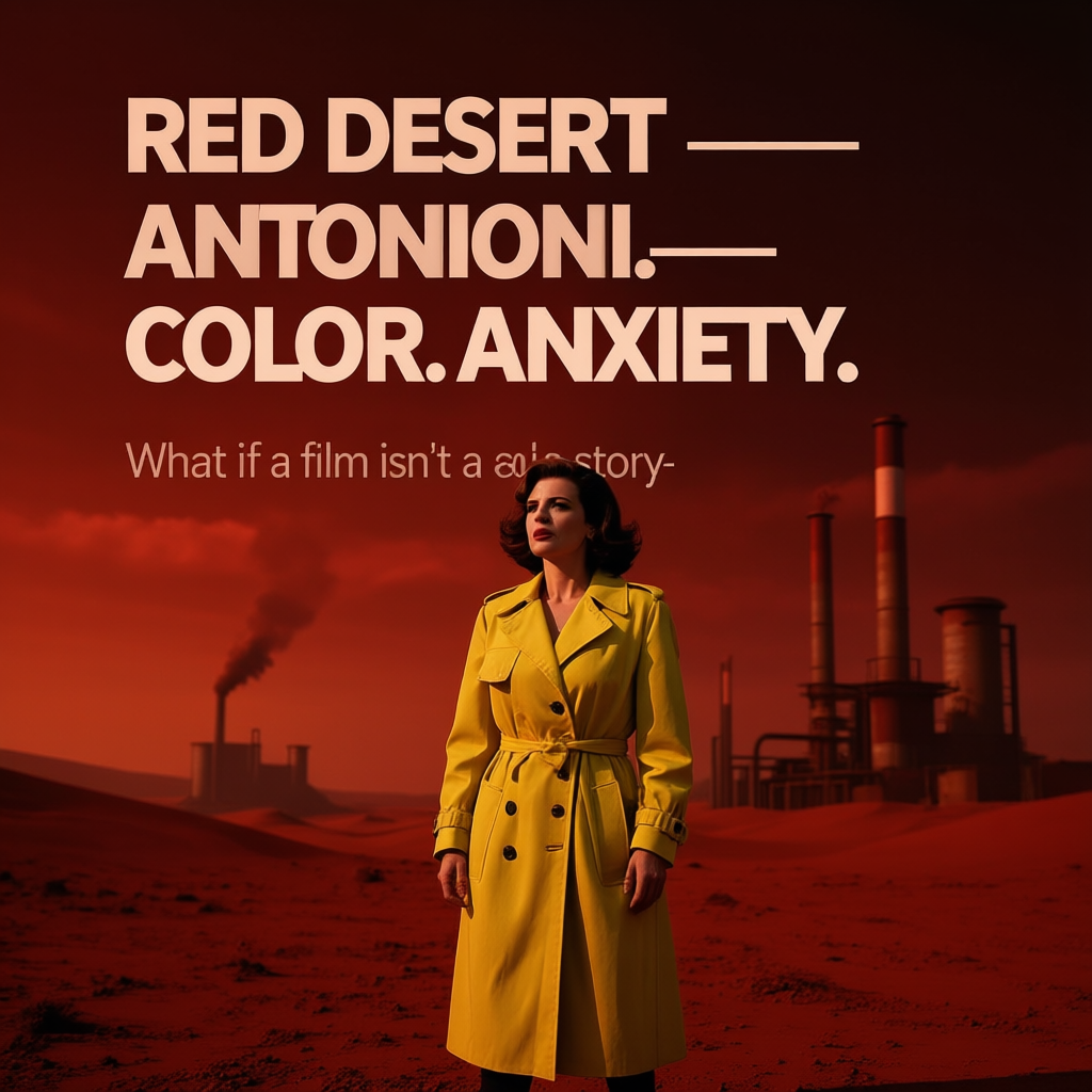 «Красная пустыня» (1964) — первый цветной фильм Антониони, где цвет стал голосом внутреннего мира. 