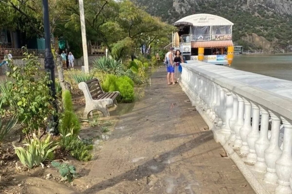    В Новом Свете в Крыму устраняют последствия сильного ливня