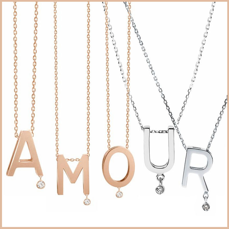 Колье Vanrycke Abécédaire из белого и розового золота с бриллиантами