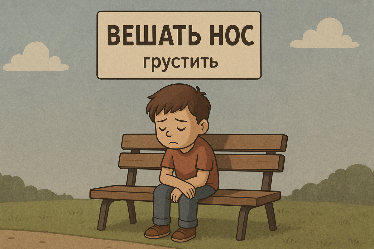 Фразеологизм: Вешать нос - грустить