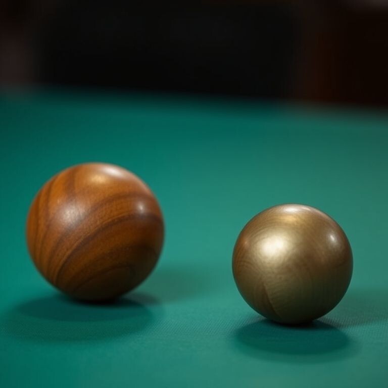 Два шарика: деревянный и металлический