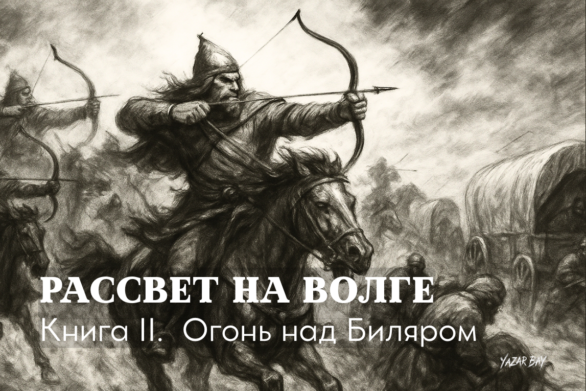 Печенеги аттакуют хазарских воинов. ©Язар Бай.