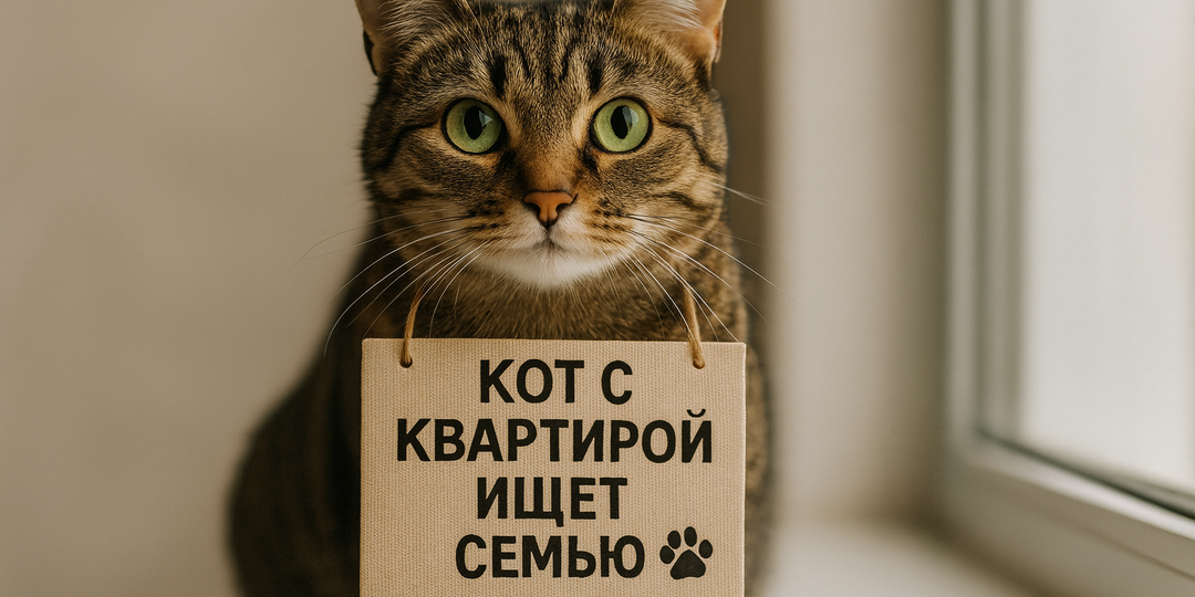 Кот с квартирой ищет семью: как бездомная кошка Бася стала совладельцем квартиры и звездой маркетинга