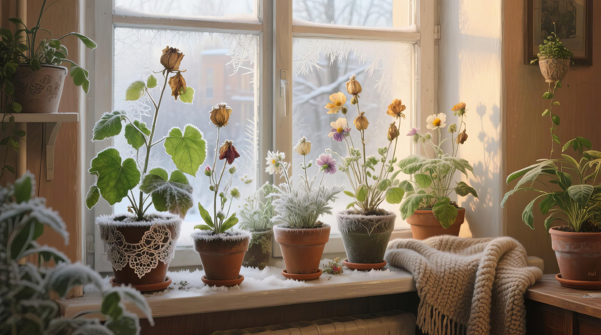 Цеты в кашпо.