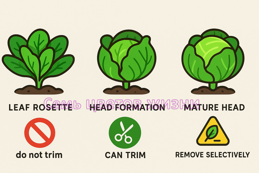 Стадии развития капусты и время , когда можно обрезать листья