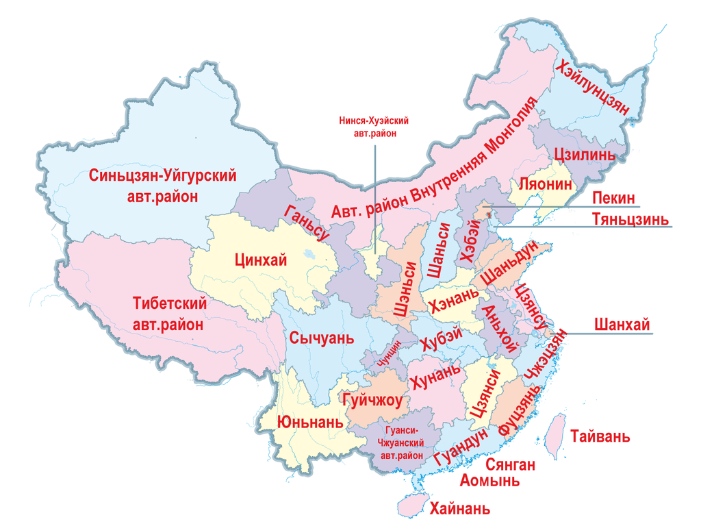 Карта провинций Китая