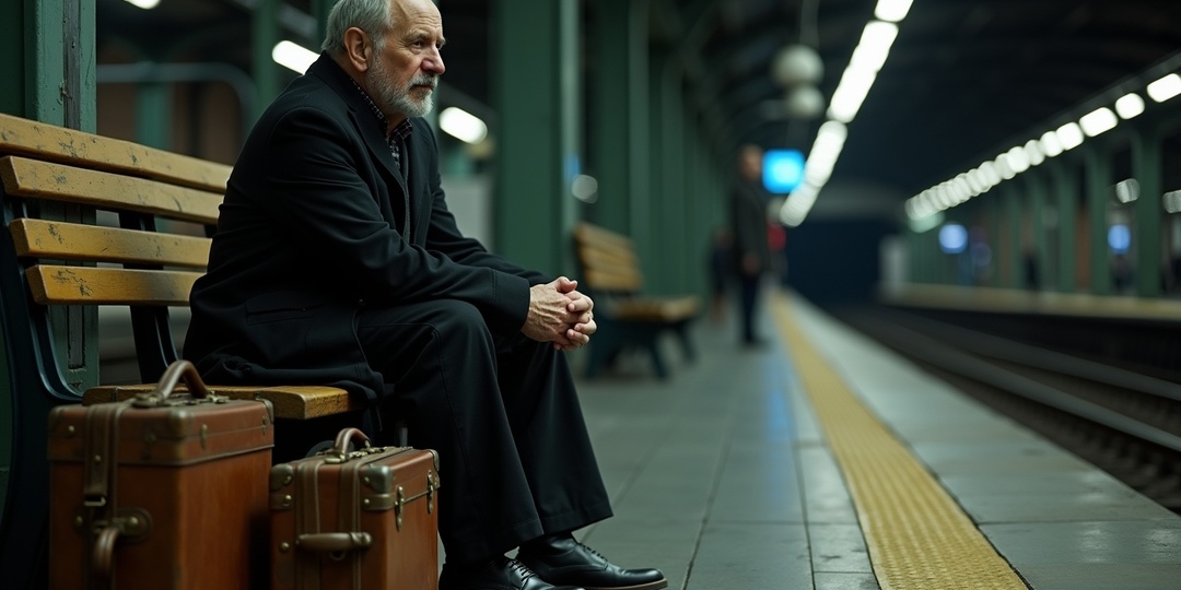 Скамейка у вокзала