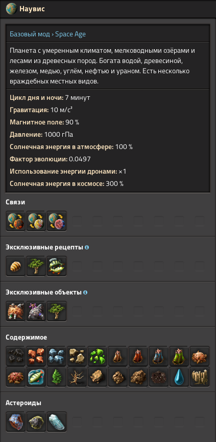 Краткая сводка о планете