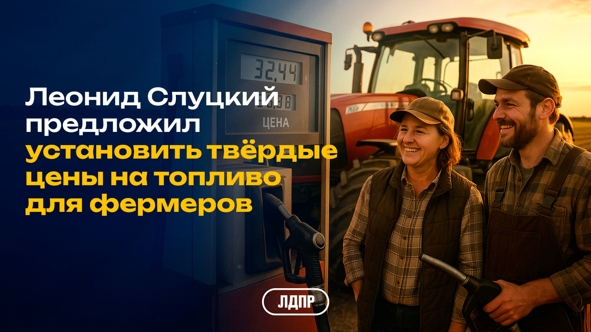 ЛДПР выступает за твёрдые цены на дизельное топливо для фермеров!