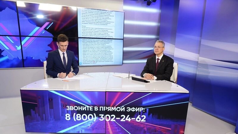    Глава Ставрополья отвечает на вопросы жителей в прямом эфире Фото: ИА «Победа26»