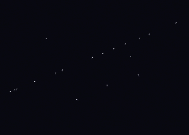 Созвездие спутников Starlink на орбите