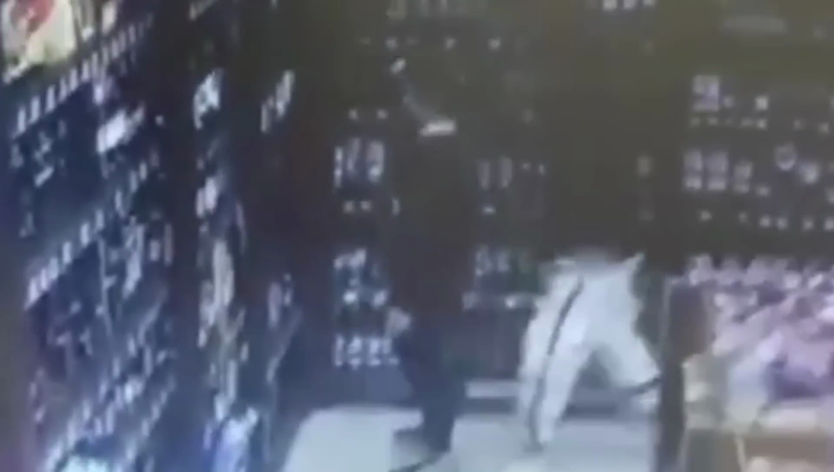 Фотография момента нападения с камеры видеонаблюдения