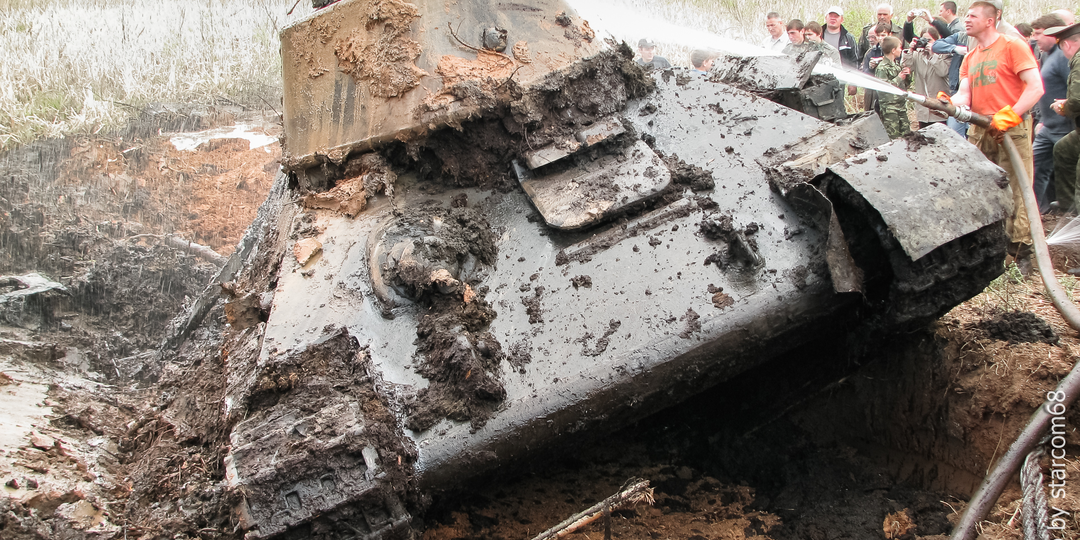 Подъем танка Т-34 "Смелый" у д.Малахово Псковской области. Часть 2: финал