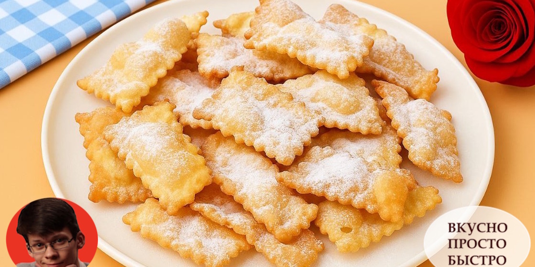 ВОЗДУШНЫЕ ПЕЧЕНЬЕ ХВОРОСТ! Мгновенно исчезает с тарелки и тают во рту