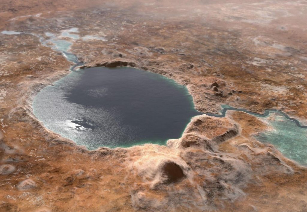 Кратер Езеро в прошлом. Источник: phys.org