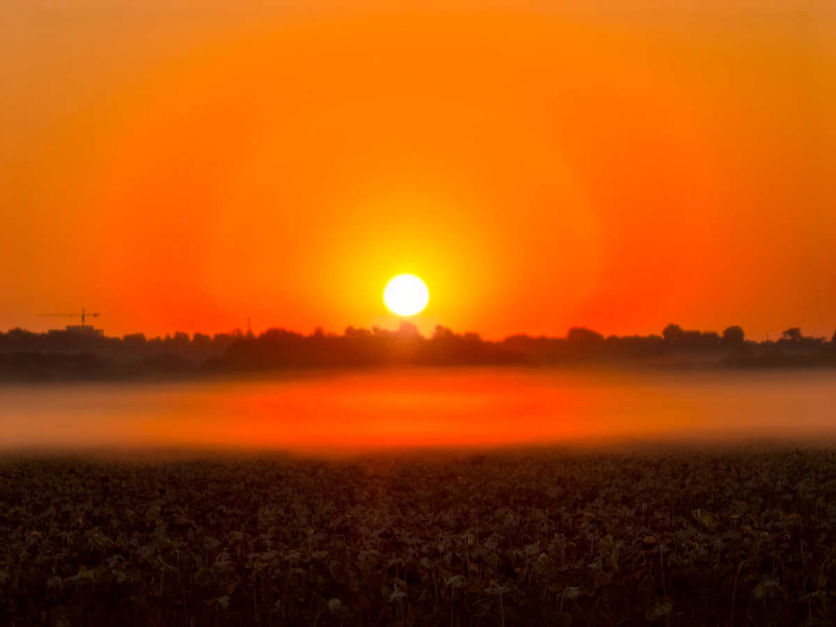 Встречаем рассвет в дороге - у Усть-Лабинска.