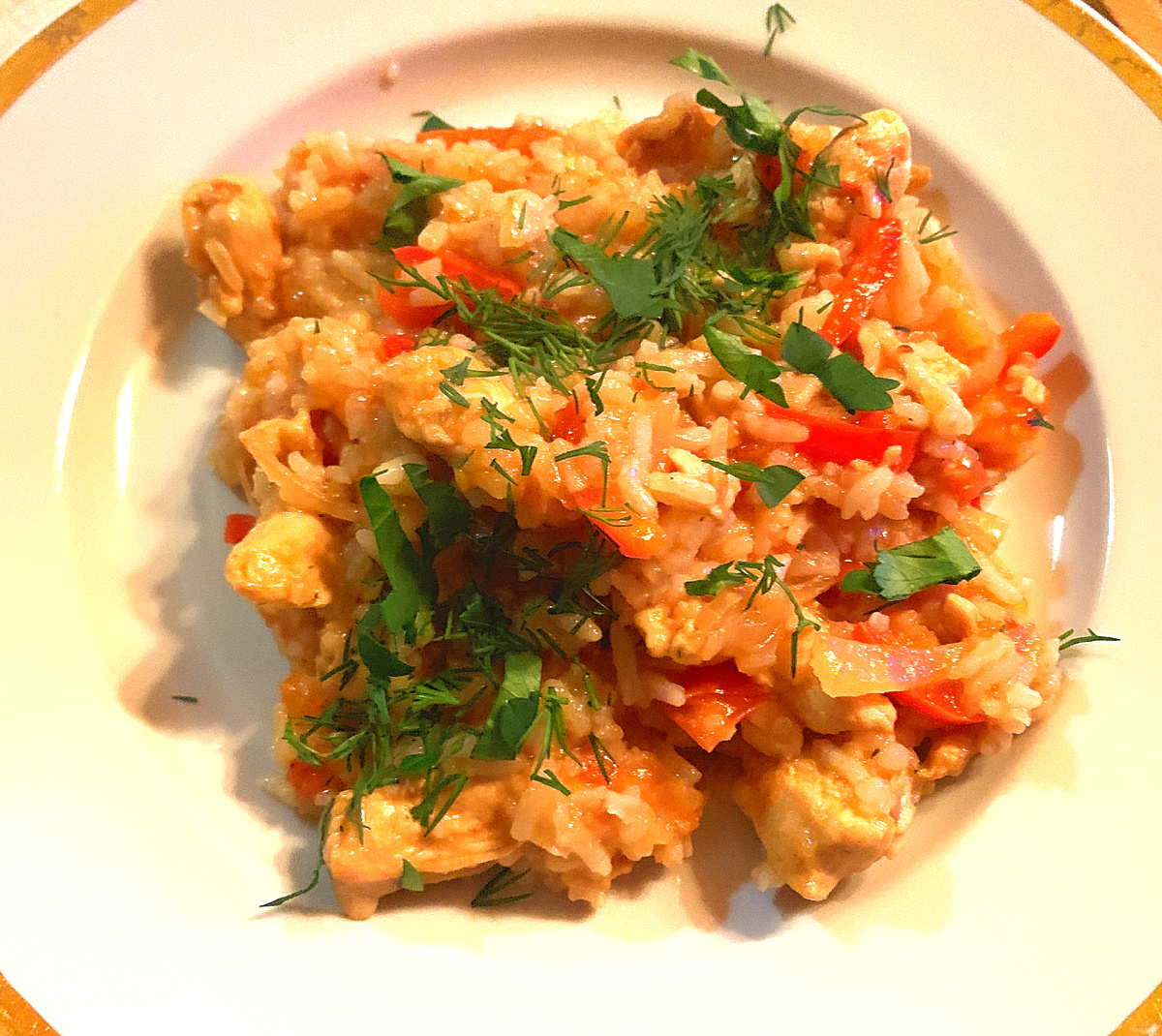 Готовим в ВОКе: курица с рисом и овощами