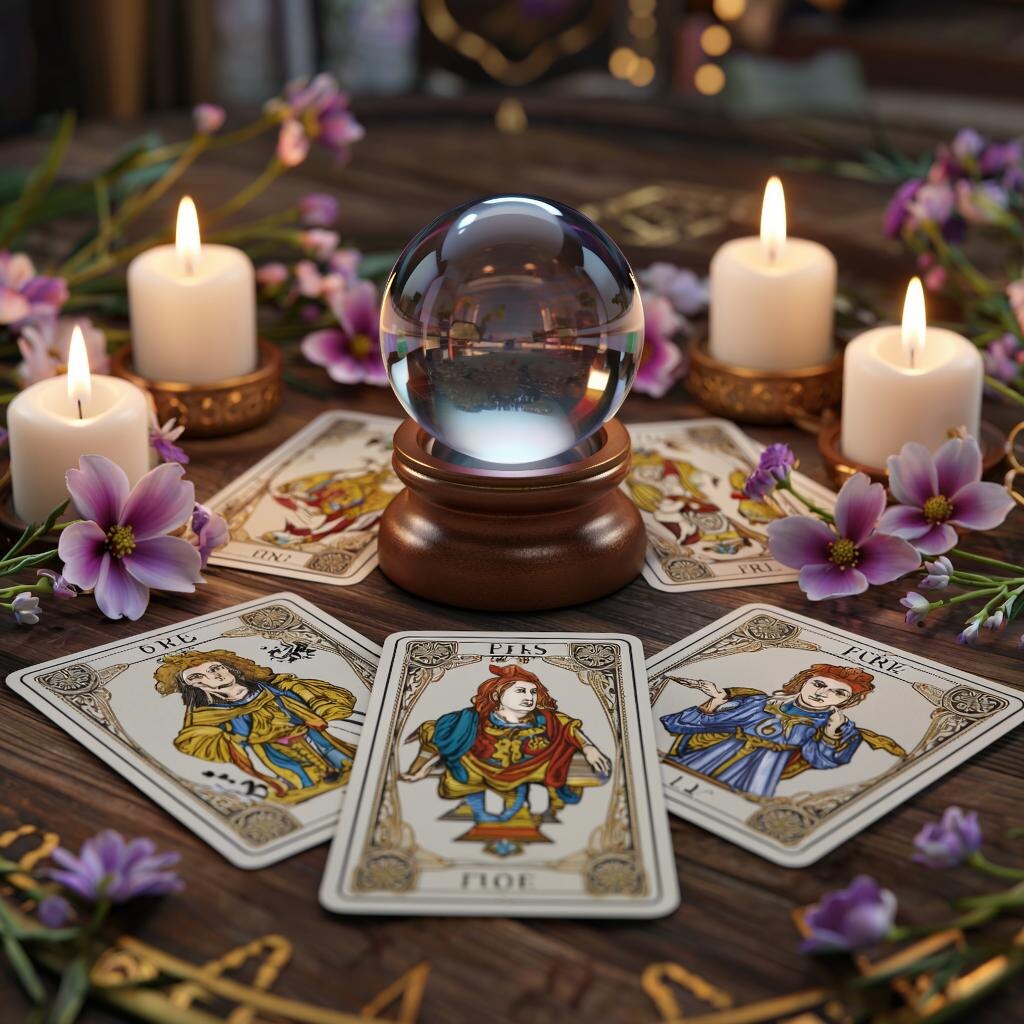 Гадание на картах. Иллюстрация сгенерирована нейросетью
