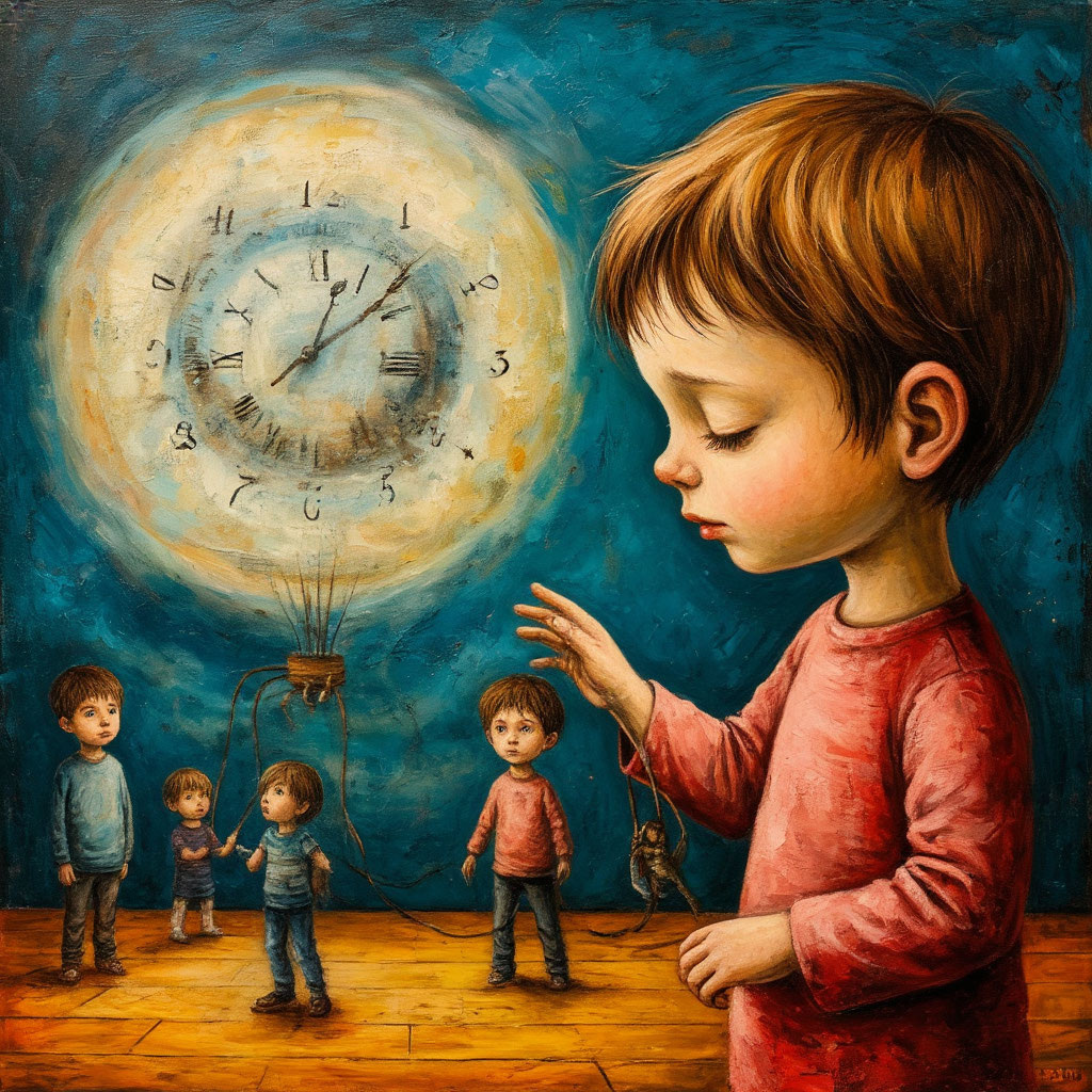 Не хочет исследовать мир вокруг, боится отойти от "безопасного" места