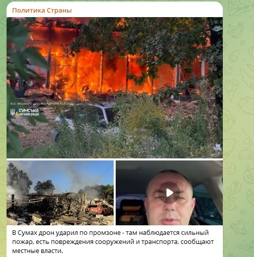    Скриншот: Telegram/"Политика страны"