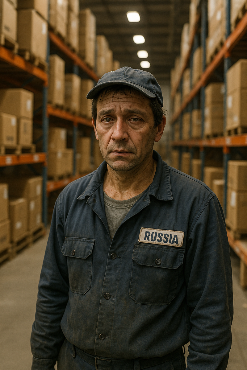 Русский мигрант на складе в США