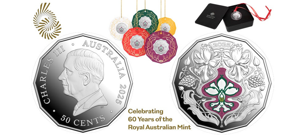    Австралийская рождественская монета 2025 года орхидея Квинсленда серебро медно-никель