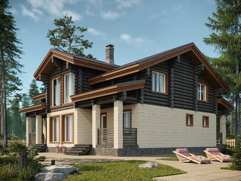 Комбинированный дом от компании Wood House