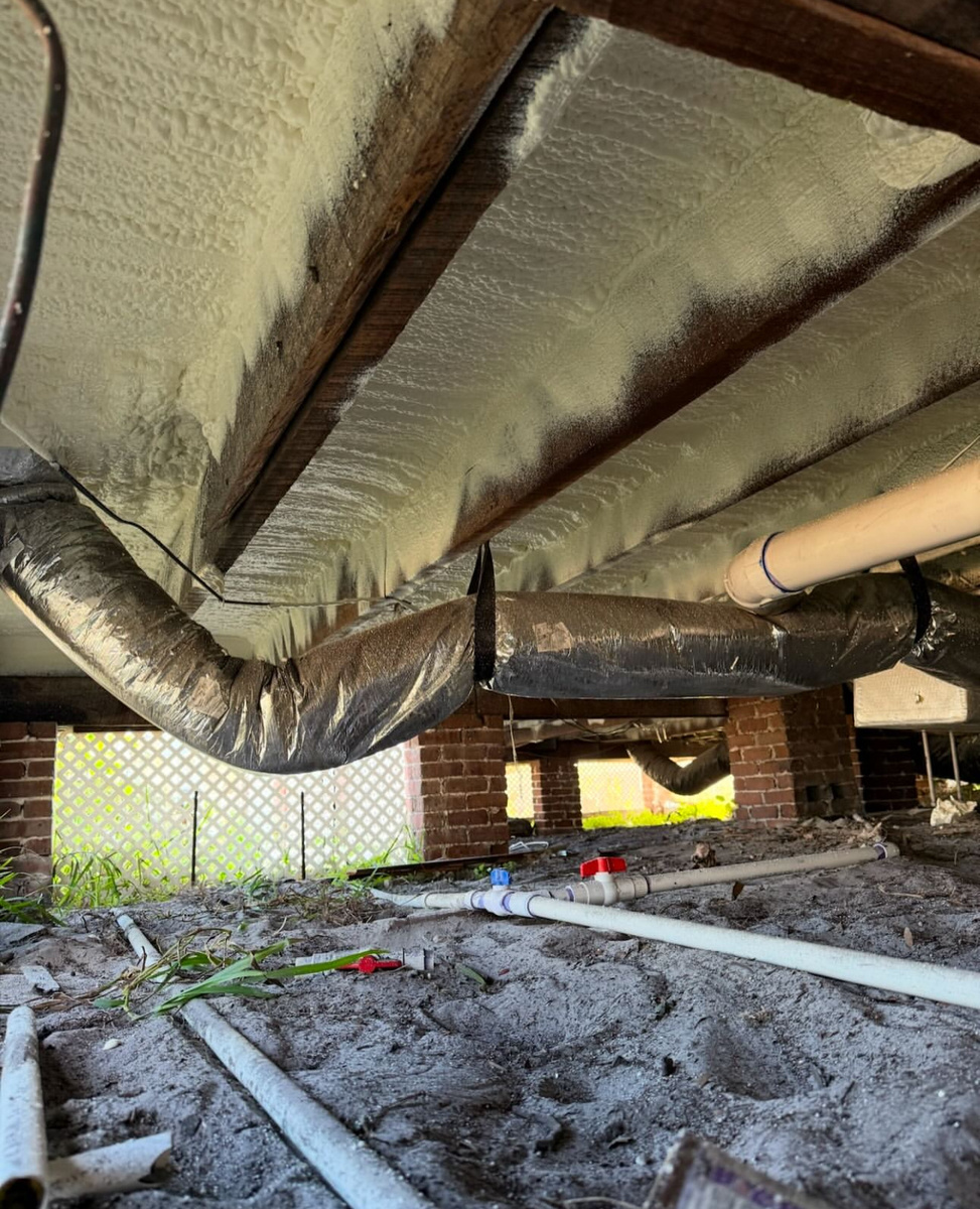 Утепление пола пенополиуретаном снизу из подвала дом