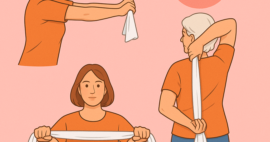 Как я убрала боль в локтях простой гимнастикой с полотенцем