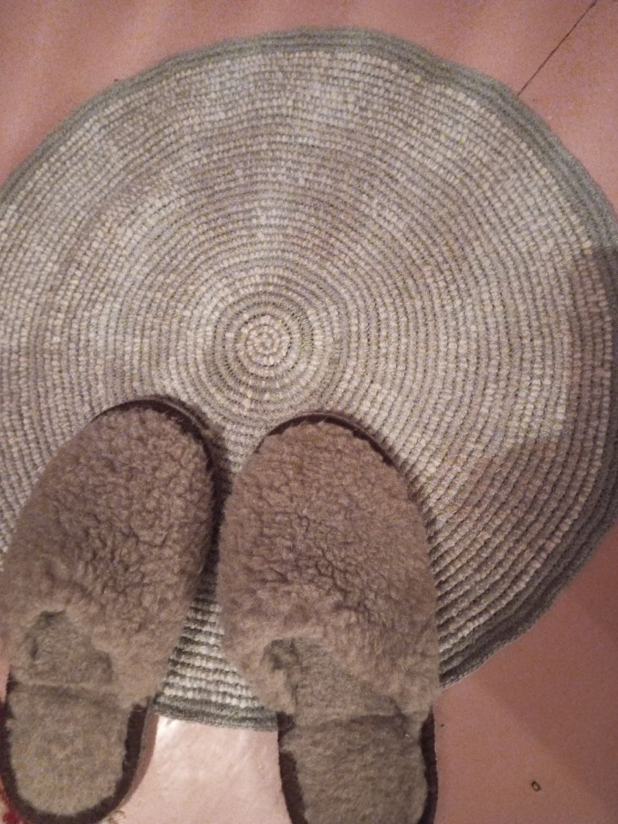 Барс уже прикладывался к коврику) А тапки он примерял раньше(есть видеодоказательство)