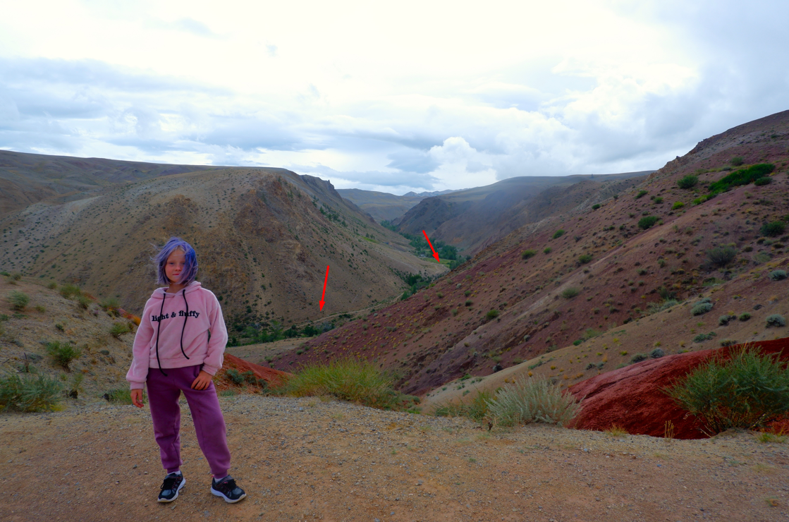 Стрелочкой показала тропу к Марсу-2: вид с Марса-1