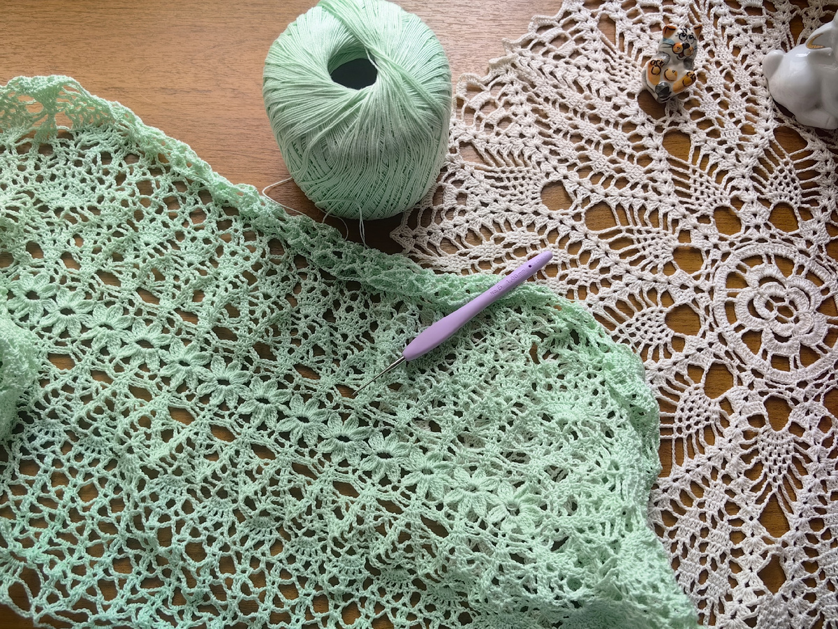 Новая салфетка в  работе