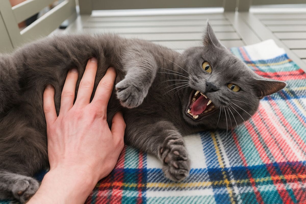 Коту больно от прикосновений к животу 