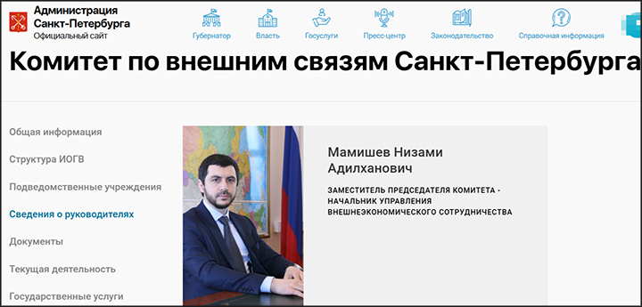 Скриншот страницы сайта gov.spb.ru