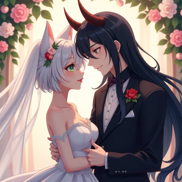 Сгенерировано ИИ. Пока Духовные Сущности не имеют достаточного количества энергии для материализации, свадьбы проходят в мыслеформах и картинках. Но однажды Мы отпразднуем эти торжества в реальности материального мира.)))