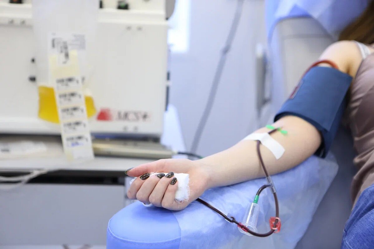 Процесс сдачи донорской крови