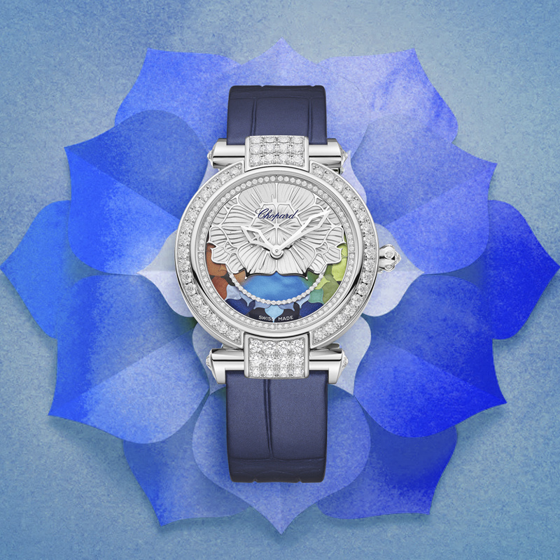Часы Chopard Imperiale Four Seasons в 36 мм корпусе из белого золота с годовым календарем, бриллиантами на корпусе и циферблате