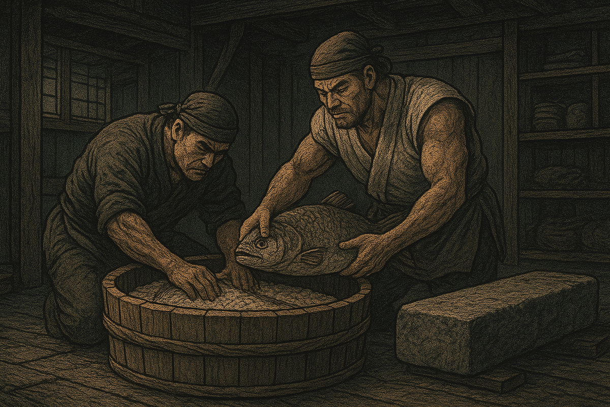 Древнее «нарезуси» (VIII век)  (создано с помощью нейросети)