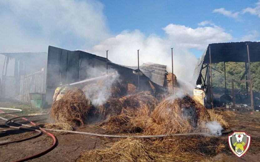    20 т зерна и 100 рулонов сена сгорело в Удмуртии