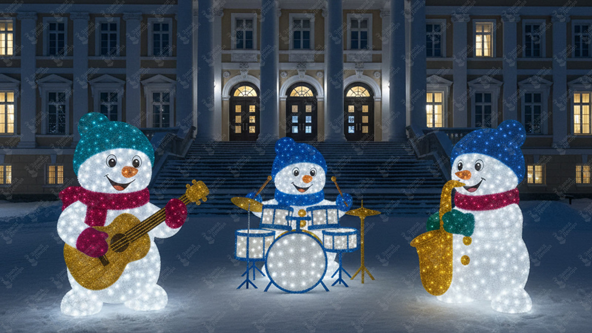 Новогодние снеговики музыканты