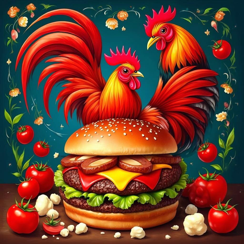 Пример генерации в стиле Жостово. 