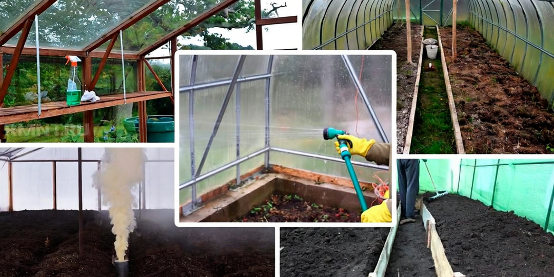 🧽 Помыл поликарбонат содовым раствором и пролил дорожки горчицей — весной теплица сухая и чистая