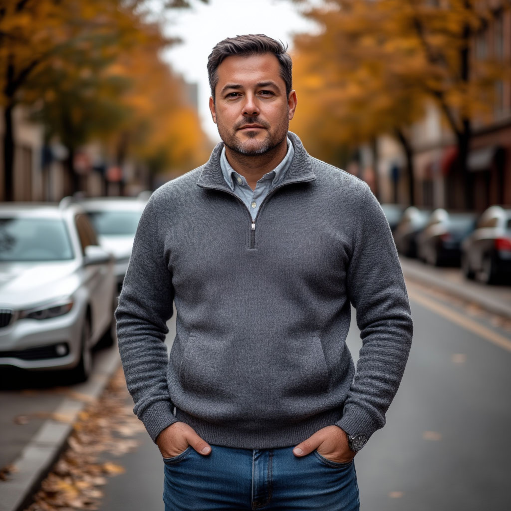 Свитер с воротником на молнии