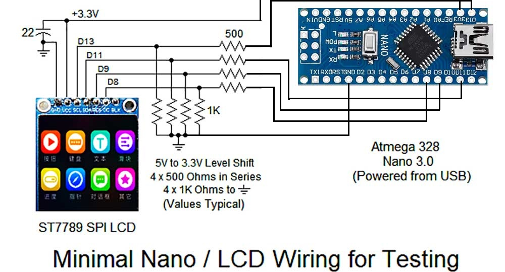 Подключение Дисплея GMT130-V1.0 (IPS 240×240, контроллер ST7789) к Arduino Nano