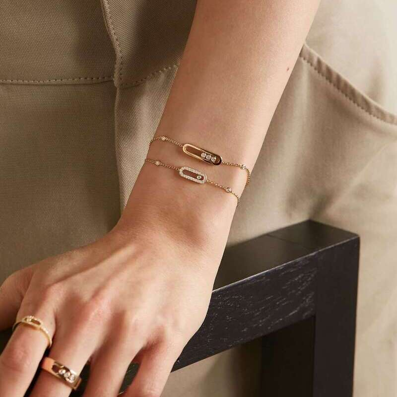 Браслеты и кольца Messika Move из розового золота с бриллиантами